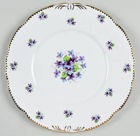 Sweet Violets (Not Embossed, Gold Drops Edge) Cake Plate