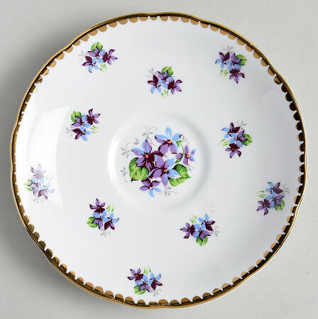 Sweet Violets (Not Embossed, Gold Drops Edge) Saucer for Footed Cup