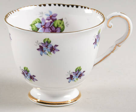 Sweet Violets (Not Embossed, Gold Drops Edge) Footed Cup