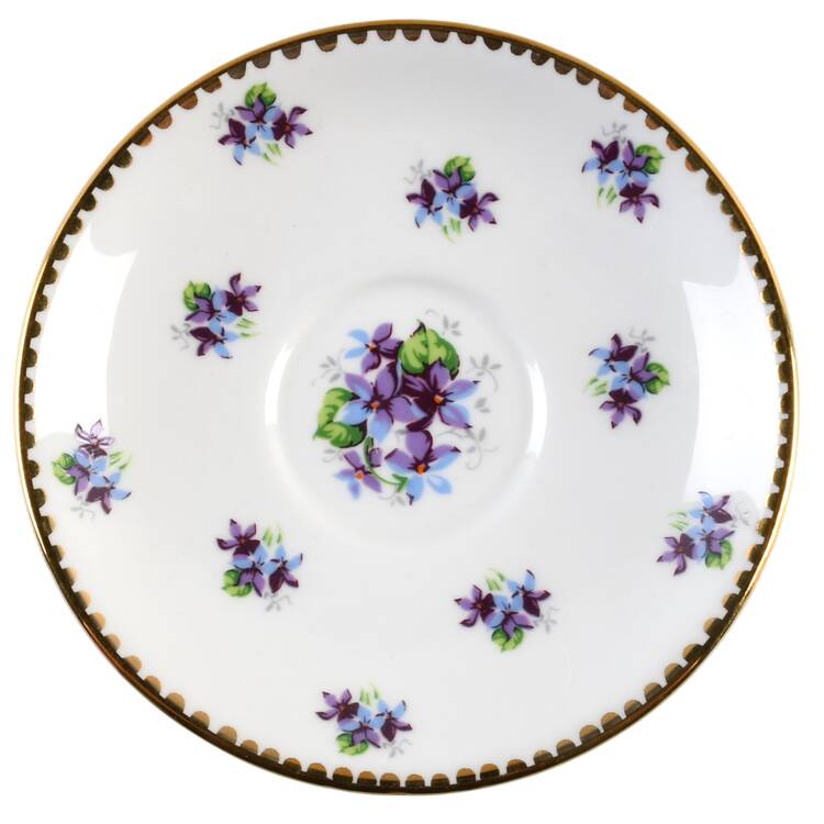 Sweet Violets (Not Embossed, Gold Drops Edge) Saucer for Footed Cup
