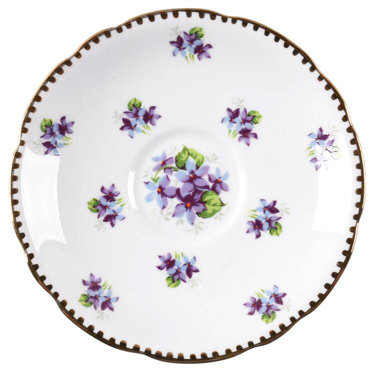 Sweet Violets (Not Embossed, Gold Drops Edge) Saucer for Footed Cup