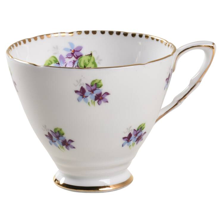 Sweet Violets (Not Embossed, Gold Drops Edge) Footed Cup