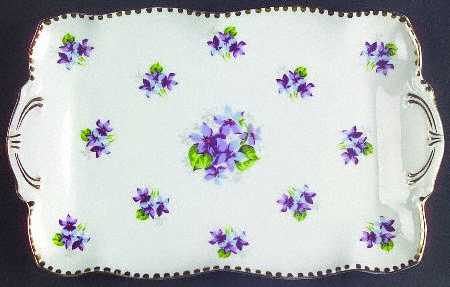 Sweet Violets (Not Embossed, Gold Drops Edge) Tray for Mini Creamer & Open Sugar