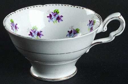 Sweet Violets (Not Embossed, Gold Drops Edge) Footed Cup