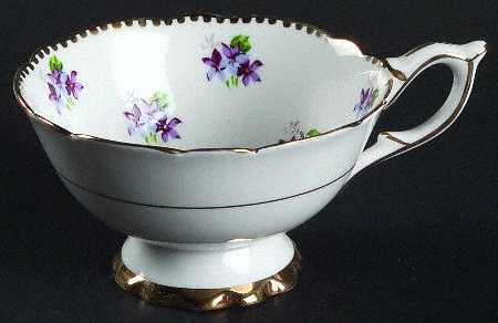 Sweet Violets (Not Embossed, Gold Drops Edge) Footed Cup