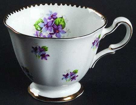 Sweet Violets (Not Embossed, Gold Drops Edge) Footed Cup