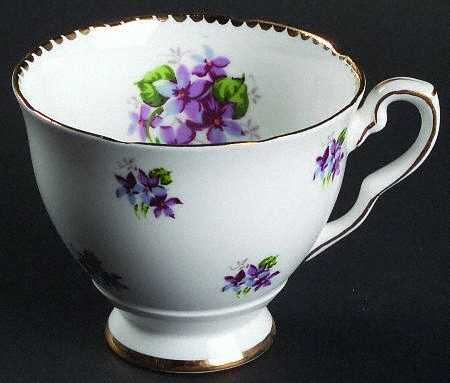 Sweet Violets (Not Embossed, Gold Drops Edge) Footed Cup