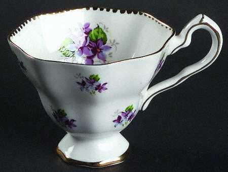 Sweet Violets (Not Embossed, Gold Drops Edge) Footed Cup