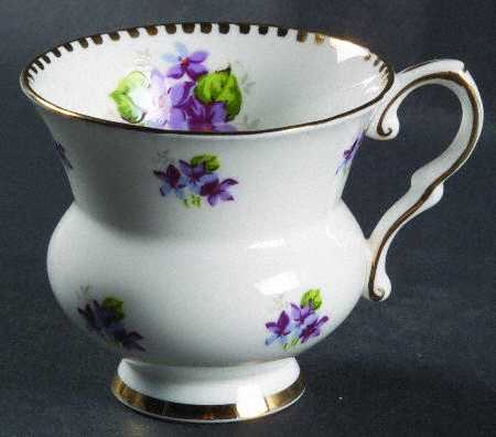 Sweet Violets (Not Embossed, Gold Drops Edge) Footed Cup