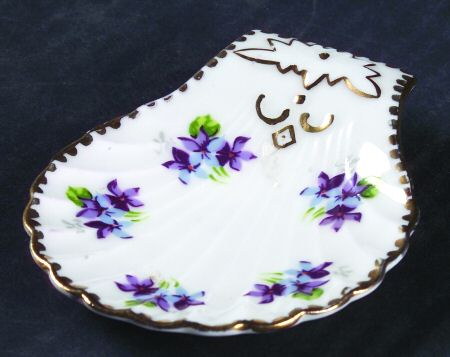 Sweet Violets (Not Embossed, Gold Drops Edge) Tea Bag Holder