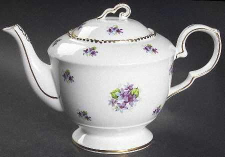 Sweet Violets (Not Embossed, Gold Drops Edge) Teapot & Lid