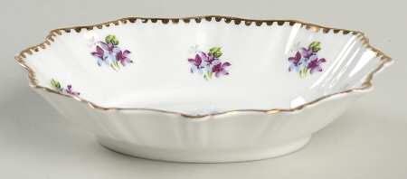 Sweet Violets (Not Embossed, Gold Drops Edge) Nut Dish