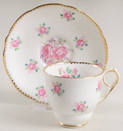 Tudor Rose Footed Demitasse Cup & Saucer Set