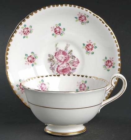 Tudor Rose Footed Cup & Saucer Set