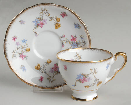 Violets Pompadour Footed Cup & Saucer Set