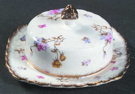 Violets Pompadour Round Covered Butter