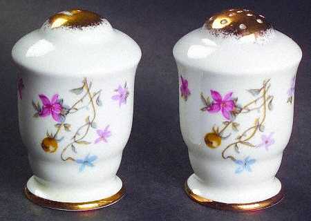 Violets Pompadour Salt & Pepper Set