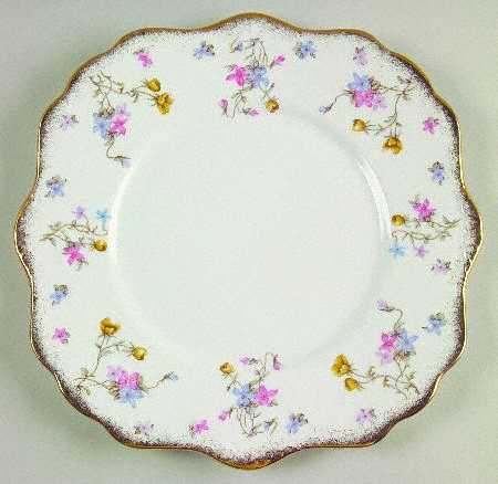 Violets Pompadour Square Cake Plate