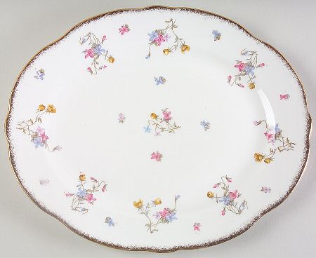 Violets Pompadour 12" Oval Serving Platter