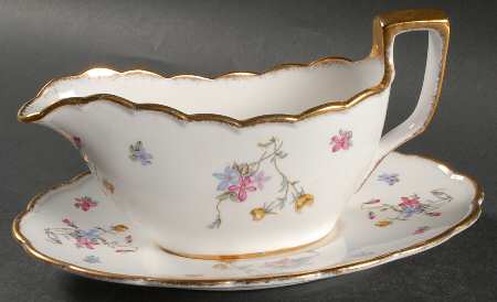 Violets Pompadour Gravy Boat & Underplate