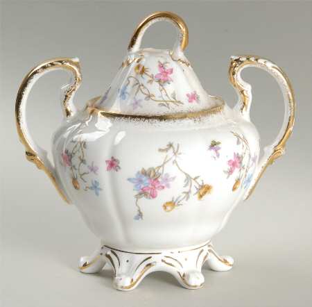 Violets Pompadour Sugar Bowl & Lid