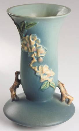 Apple Blossom Blue 10" Flared Vase