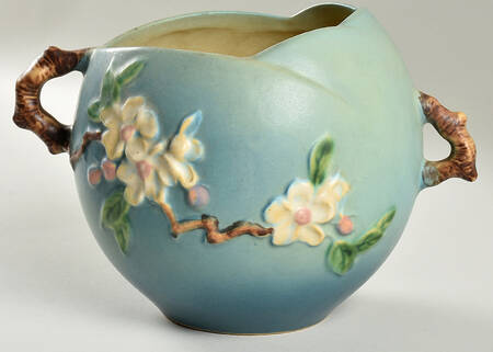 Apple Blossom Blue 6" Rose Bowl