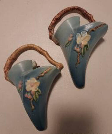 Apple Blossom Blue 8" Wall Pocket Vase