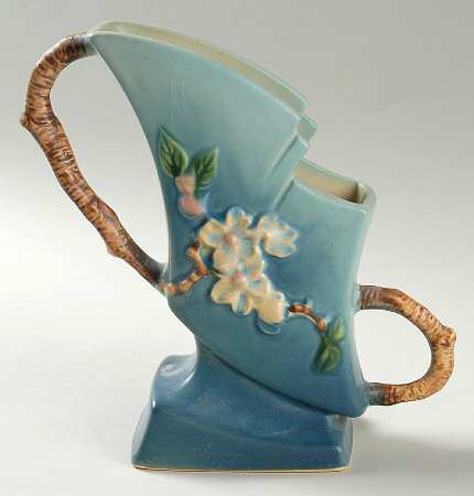 Apple Blossom Blue 7" Handled Vase