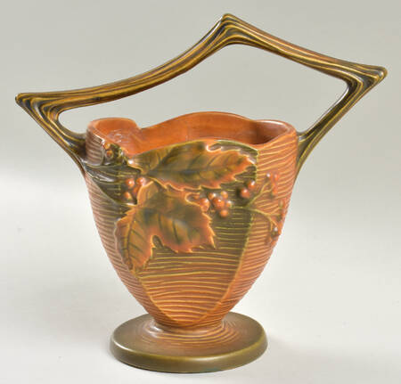 Bushberry (Terra Cotta Background) 8" Handled Basket