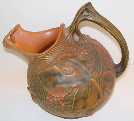 Bushberry (Terra Cotta Background) Ice Lipped Pitcher