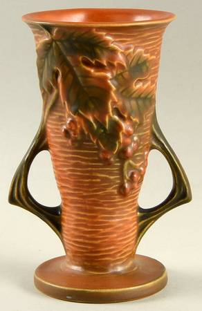 Bushberry (Terra Cotta Background) 6" Handled Vase