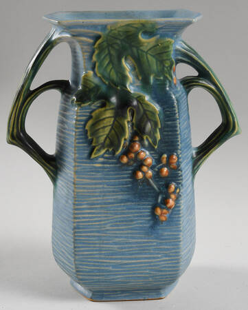 Bushberry (Blue Background) 8" Pillow Vase