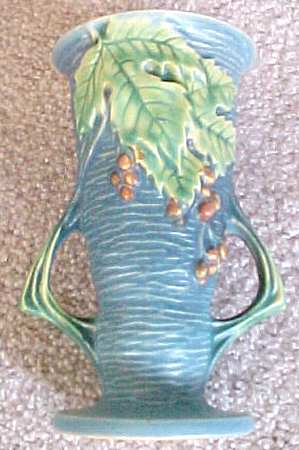 Bushberry (Blue Background) 7" Handled Vase