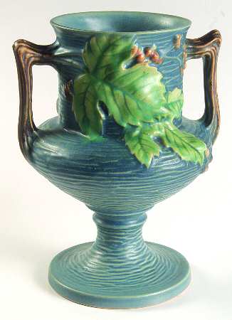 Bushberry (Blue Background) 8" Footed Vase