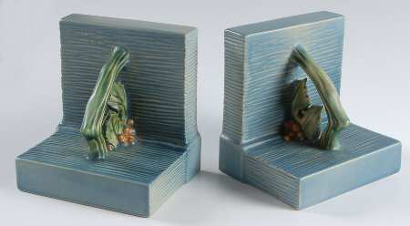 Bushberry (Blue Background) China Bookend - Set of 2