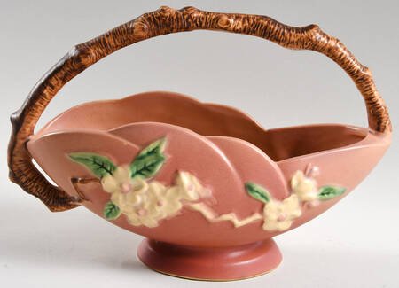 Apple Blossom Pink 10" Handled Basket