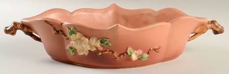 Apple Blossom Pink 12" Oval Handled Bowl