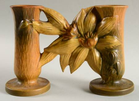 Clematis Autumn Brown 5" Gate Vase (Double Bud)