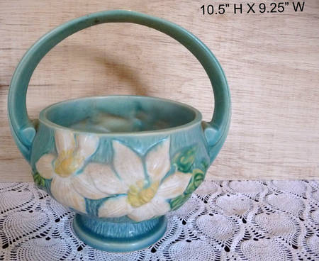 Clematis Ciel Blue 10" Handled Basket