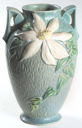 Clematis Ciel Blue 9" Handled Vase
