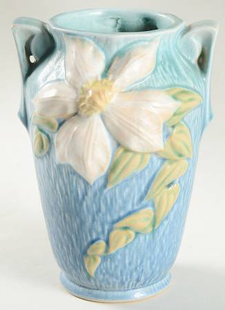 Clematis Ciel Blue 7" Handled Vase