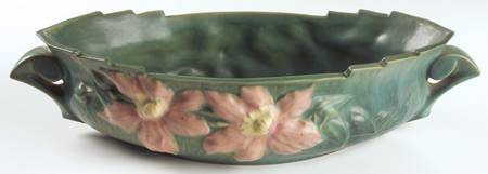 Clematis Forest Green 14" Oval Handled Bowl
