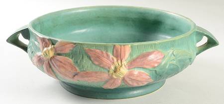 Clematis Forest Green 10" Round Handled Bowl