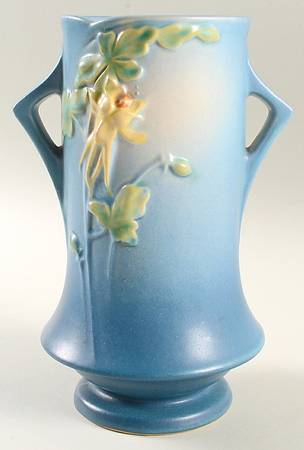 Columbine Blue 8" Footed Vase