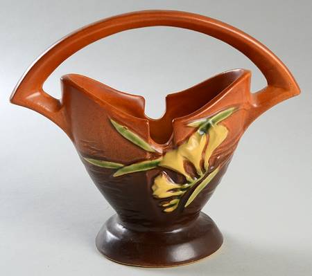 Freesia Tangerine 7" Handled Basket