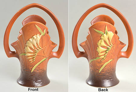 Freesia Tangerine 10" Handled Basket