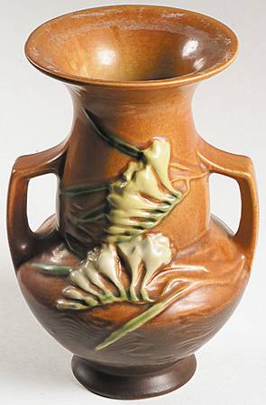 Freesia Tangerine 8" Handled Vase
