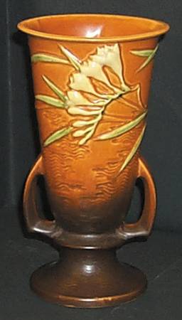 Freesia Tangerine 10" Footed Vase