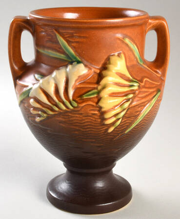 Freesia Tangerine 8" Handled Vase